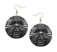 Patterns Of Light Printed Leather Earring Set For Women, 1 Pair Lightweight Bohemian Pierced Earrings Jewelry Gift For Women Girls