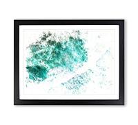 Patterns Of The Ocean In Brazil Watercolour Modern Framed Print | A2 Black Framed Wall Art | Ready to Hang | Modern Nautical Picture | Living Room Bedroom Lounge Office