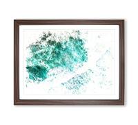 Patterns Of The Ocean In Brazil Watercolour Modern Framed Print | A4 Walnut Framed Wall Art | Ready to Hang | Modern Nautical Picture | Living Room Bedroom Lounge Office