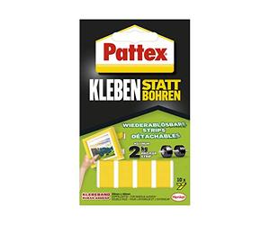 Pattex 828663 "Gluing Instead Of Drilling" Adhesive Strips, Yellow