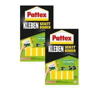 Pattex Adhesive instead of drilling strips, double-sided tape, removable, 10 pieces (2 packs, adhesive strips, 1)