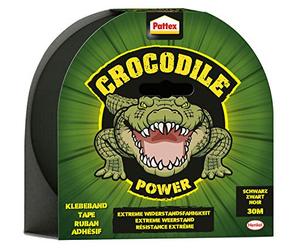 Pattex Crocodile Power Strong Duct Tape with Double Thickness, Extreme Resistance for the Most Difficult, Duct Tape for Various Materials, Black, 1 x 30 m