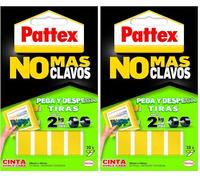 Pattex Double Sided Strip Tape No More Nails Fixing Removable, 10 Strips (1403703) (Pack of 2)