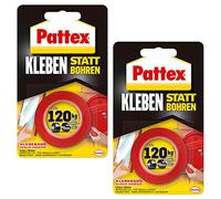 Pattex Adhesive instead of drilling tape, extra strong double-sided tape, double adhesive tape for indoor and outdoor installation, wall mounting without drilling, value pack of 2, 9H PXMT2X