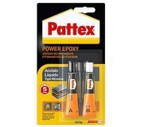 Pattex Power Epoxy Liquid Steel, Two-component epoxy glue color metal based on epoxy resin, strong epoxy adhesive for metals and other materials, 2x15g