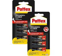 Pattex Superglue Liquid Mini Trio / Solvent-free Liquid Glue / Quick-drying, waterproof and transparent / 3 x 1g, 3 x 1g, 1