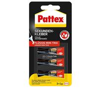Pattex Superglue Mini Trio Liquid 3 x 1g, PSMT2, Number of Packs: 4