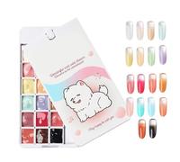 Patting Gel - 18 Colour Set with Plain Colour Gradient, Creative Painting Gel Set, Painting Collection, Smooth Pigment Design for Stamping, Embossing, Decorative Nail Styling, for and