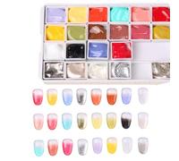 Patting Gel, 24 Different Colours, Matte Paste Base Paint Pigments, Painting Gel for Nails and - For Beginners, Hobby Nail Designers, Suitable for Stamping, Modelling and Manicure
