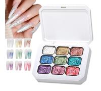 Patting Gel - Colour Gradient with 9 Colours, Long-Lasting, Intense Pigment, 15 ml - Pat Malgel, for Women and Girls for Manicure in the Salon Studio when Travelling to Wedding on Holiday for Dates