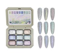 Patting Gel - Gradient Palette | 9 Color Set, Transfer Painting Design Tool, High Pigment Soak Off UV Gel, Professional Manicure Kit For Salon Home Wedding Creation