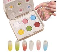 Patting Gel Palette - High Pigment Cream, Gradient Nail Paint with Six Grid Compartments, Professional Manicure Cream Kit, Salon Art Supply for Enthusiasts Beginners Professionals Travel Dating