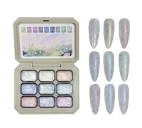Patting Gel Polish, Nine-Grid Sponge Pat Paint Nails Gel, Solid Color s Glue, Professional Manicure Supply for Styling, Daily Wear, Holidays, Wedding, Travel, Home Use, Salon Artists