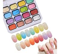 Patting Gels for Nails,16-Color Gradient Highly-Pigmented - Nail Design Patting Gel Pallete,for Women Beginners Artists Girls Home Party Wedding Holiday