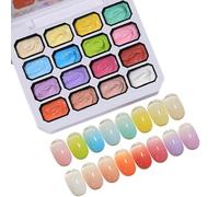 Patting Gels for Nails - 16-Color Gradient Highly-Pigmented,Sponge Nail Patting Gel Palette | for Women Beginners Artists Girls Home Party Wedding Holiday