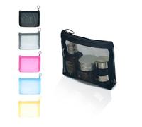 patu Mini Zipper Mesh Bags, 4" x 5", Size S / A7, 5 Pieces, Beauty Makeup Lipstick Cosmetic Accessories Organizer, Small Travel Kit Storage Pouch, Assorted Colors