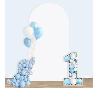 PATYDEST 6FTx2.6FT Arch Cover White Arch Stand Cover Spandex Cover for Wedding Arch Backdrop Cover Round Top Chiara Arch Backdrop Stand Covers Wedding Arch Frame Fabric for Baby Shower Bridal Shower