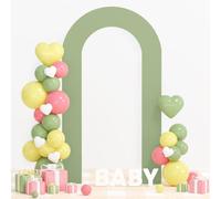 PATYDEST 7.2FT Open Arch Backdrop Cover Green Wedding Arch Covers U-Shaped Spandex Fitted Arch Backdrop Cover Chiara Arched Stand Covers for Wedding Baby Shower Happy Birthday Party Decorations