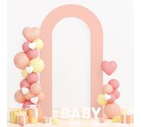 PATYDEST Open Arch Cover 7.2FT Dusty Rose Arch Covers Stretchy Backdrop Double-Sided U Shaped Wedding Arch Cover Spandex Fitted Arch Backdrop Stand Covers for Birthday Party Baby Shower Decorations