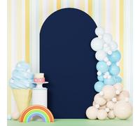 PATYDEST Stretchy Wedding Arch Cover - Navy Blue Arch Backdrop Stand - 6FT Round Top Cover for Gender Reveal & Birthday Parties