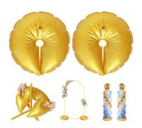 PATYDEST Water Weight Bag for Arch Stand Set of 2 Gold Heavy Weight Water Bag for Balloon Column Stand Portable Metal Arch Frame Water Fillable Base for Wedding Shower Baby Shower Party Supplies