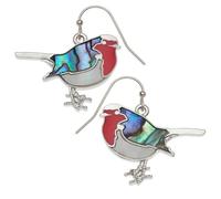 Paua shell robin hook earrings