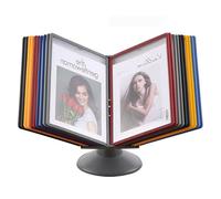 PAUANI Desk Reference Organizer - Desktop Flip Display Folder, 20 Double-Sided Display Pockets, Adjustable Desk Flip File Holder, Desk Organizer Rack, for Office/Home Display and Storage A4 Documents