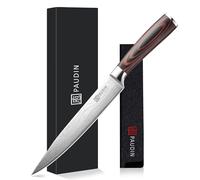 PAUDIN 8 Inch Carving Knife, High Carbon Steel with Wood Handle | German high-carbon steel outlasts regular blades. Wood grip for comfort. For turkey/BBQ. Beats cheap stainless.