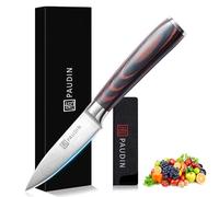 PAUDIN Kitchen Paring Knife, 3.5 inch Fruit Knife, Small Kitchen Knive, High Carbon 5Cr15Mov Stainless Steel Froged Chef Peeling Knives, Comfortable Ergonomic Wooden Handle with Elegant Gift Box