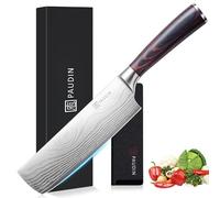 PAUDIN Nakiri Knife, 7 Inch Japanese High Carbon Stainless Steel Meat Vegetable Kitchen Knife, Multipurpose Ultra Sharp Chef Knife with Ergonomic Handle
