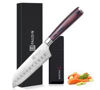 PAUDIN Santoku Knife 5 inch, Professional Chef Knife with High Carbon German Stainless Steel, Kitchen Knife with Pakkawood Handle