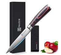 PAUDIN Utility Knife, Kitchen Knife 5 Inch, High Carbon Stainless Steel, Multipurpose Paring Knife for Fruit and Vegetable Cutting with Wooden Handle, Premium Gift Box