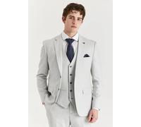 Paul Andrew Belmont - Men's Silver 3 Piece Stitch Lapel Classic Suit - 52" Jacket 46" Trousers