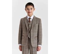 Paul Andrew Boy's 3 Piece Herringbone Check Wool Blend Tweed Suit in Brown | Size: 9 Years Paul Andrew Brown 9 Years