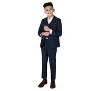 Paul Andrew Boy's Hamleys - 3 Piece Check Suit in Navy | Size: 2 Years Paul Andrew Navy 2 Years