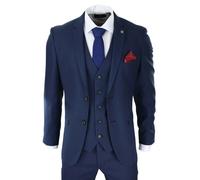 Paul Andrew Calvin - Men's Navy 3 Piece Suit Formal Classic Wedding - 48" Jacket 42" Trousers