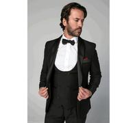 Paul Andrew Ford - Men's Black 3 Piece Tuxedo Suit - 48" Jacket 42" Trousers