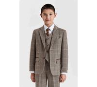 Paul Andrew Harris - Boys Brown 3 Piece Wool Blend Tweed Suit - 10 Years - Brown