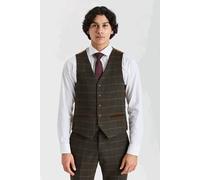 Paul Andrew Harris - Men's Green Tweed Herringbone Check Waistcoat - 44