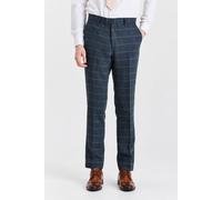 Paul Andrew Harris - Men's Navy Tweed Wool Blend Trousers - 32W 32L