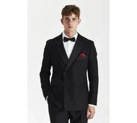 Paul Andrew Harry - Men's Black Double Breasted Tuxedo Blazer - Black - 40
