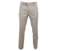 Paul Andrew Holland - Men's Beige Check Trousers - 36W 32L