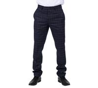 Paul Andrew Kenneth - Men's Navy Tweed Check Trousers - 30W 32L