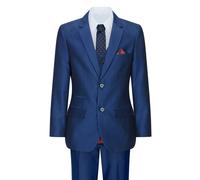 Paul Andrew Kingsley - Boys 3 Piece Shiny Blue Wedding Party Suit - 6 Years
