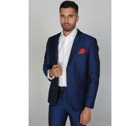 Paul Andrew Kingsley - Men's Plain Blue Blazer - 48