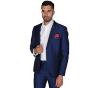 Paul Andrew Kingsley - Men's Plain Blue Blazer - Navy 48