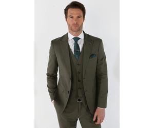 Paul Andrew Kurt - Men's 3 Piece Sage Tailored Fit Summer Wedding Suit - 38" Jacket 32" Trousers
