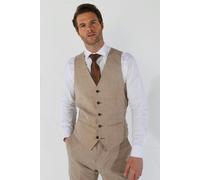 Paul Andrew Kurt - Men's Beige Tailored Fit Waistcoat - 40