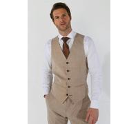 Paul Andrew Kurt - Men's Beige Tailored Fit Waistcoat - 48