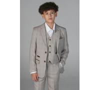 Paul Andrew Leo - Boys Beige 3 Piece Checked Suit - 1 Year